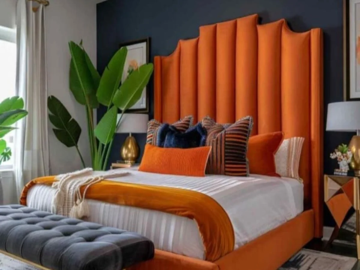 Irregular Panel Shape Bed - Queen Size