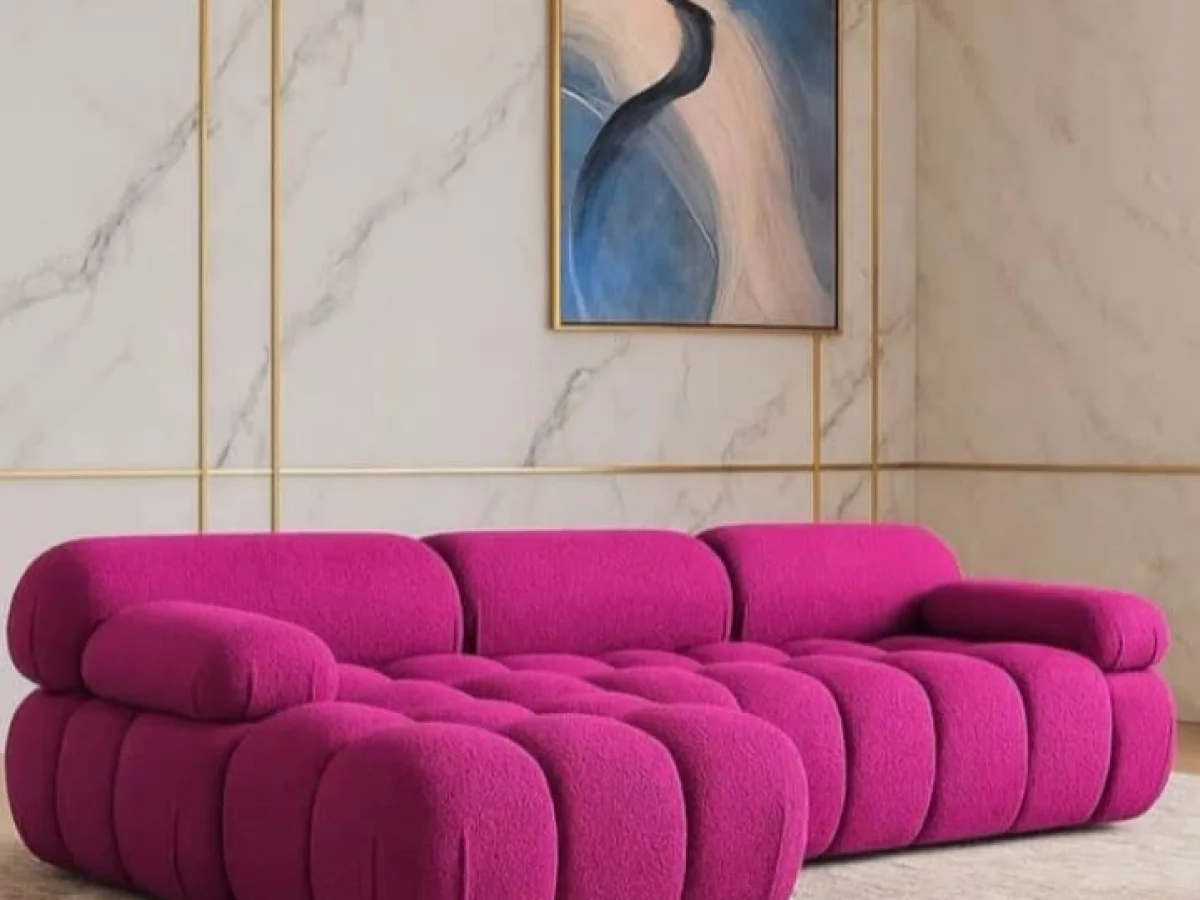 Fuschia Violetta 3-Seater Cloud L-Shaped Couch