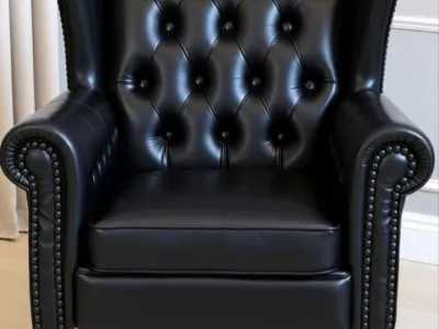 Full Grain Genuine Leather Minister Wingback
