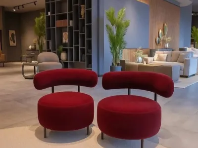 Loretta Crimson Chairs - Pair